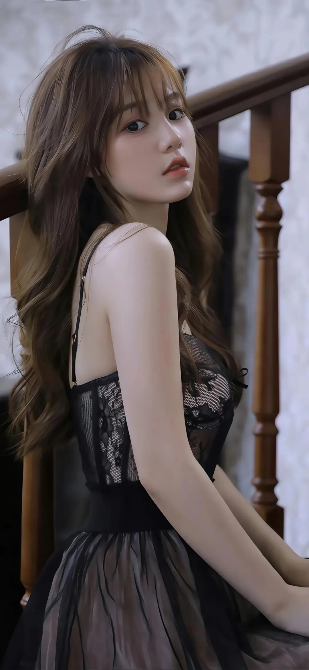 刘诗诗一手托腮高清美女壁纸_美女头像真实