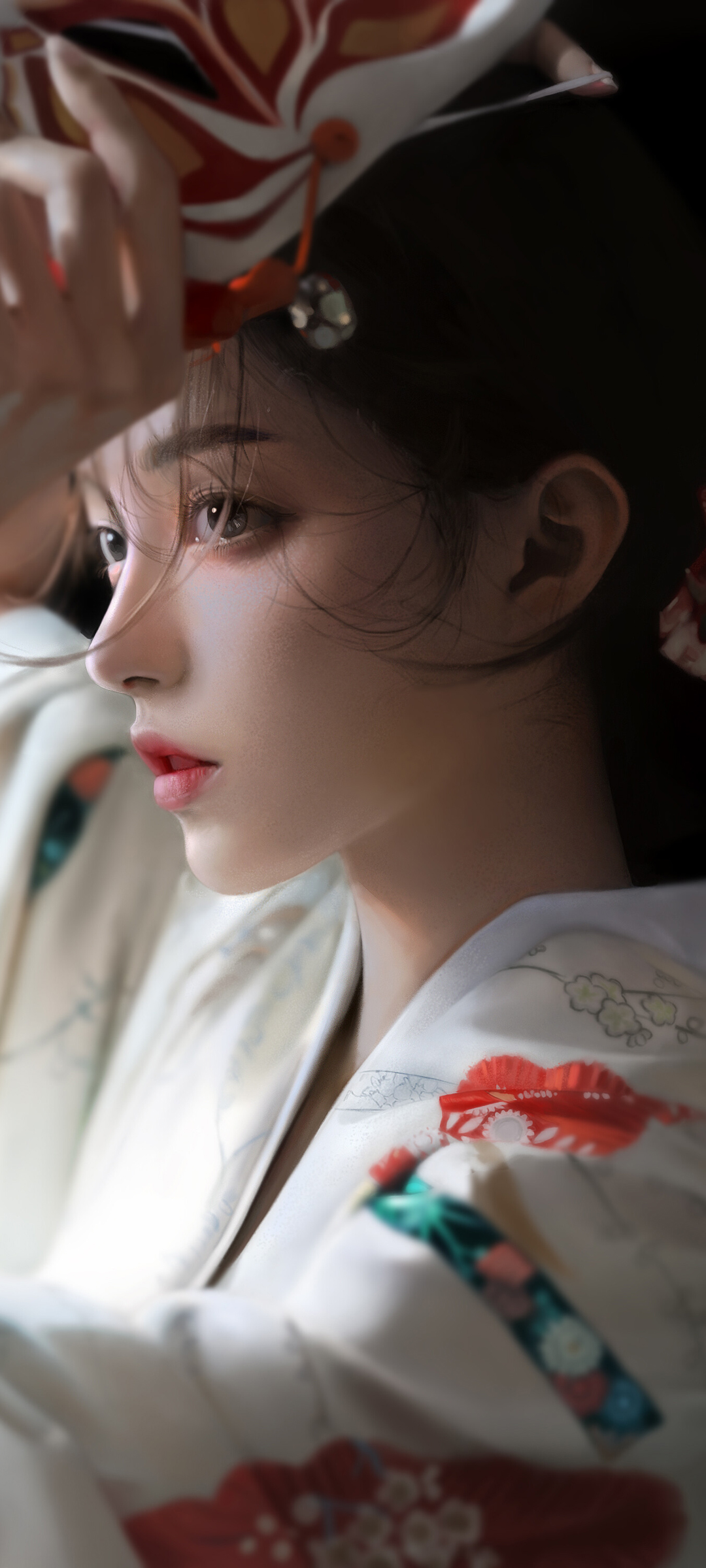李沁白色裙子手机美女壁纸彼岸手机壁纸_美女头像真人版好看