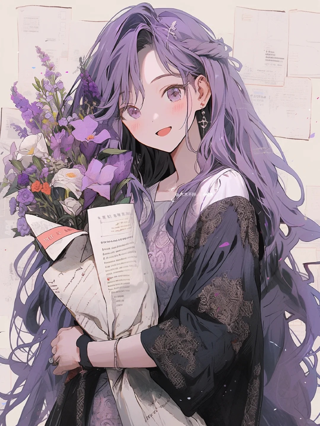 三八妇女节唯美感插画女性手捧鲜花人物元素_美女照片游泳中国