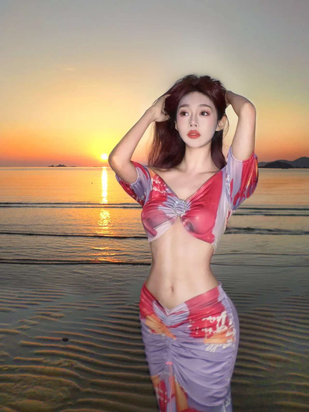 海是真的清疗愈也是真的_美女照片游泳壁纸