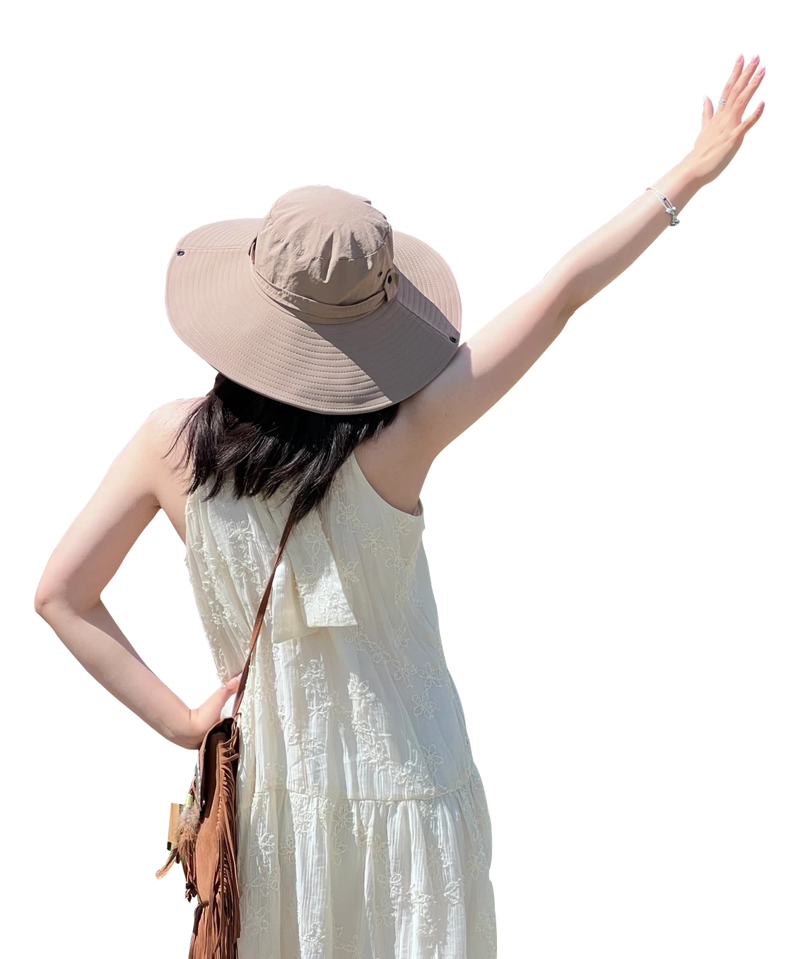母亲节实景感人物背影海报_美女照片手机挡脸头像