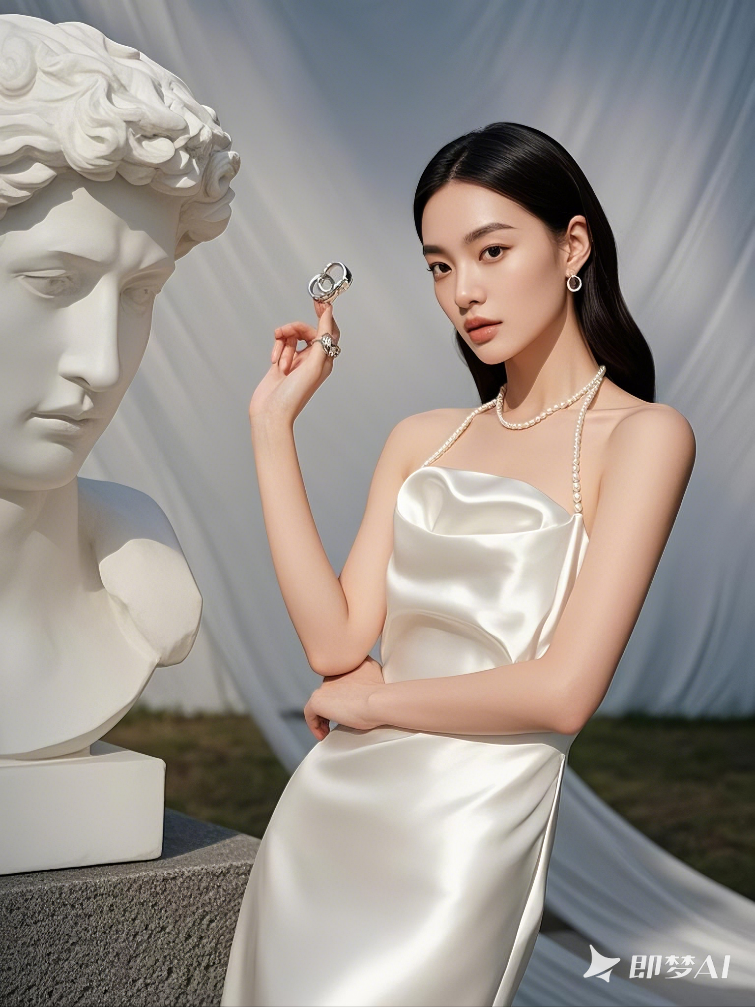 赴一场莫奈油画的浪漫法式少女写真小红书_美女自拍