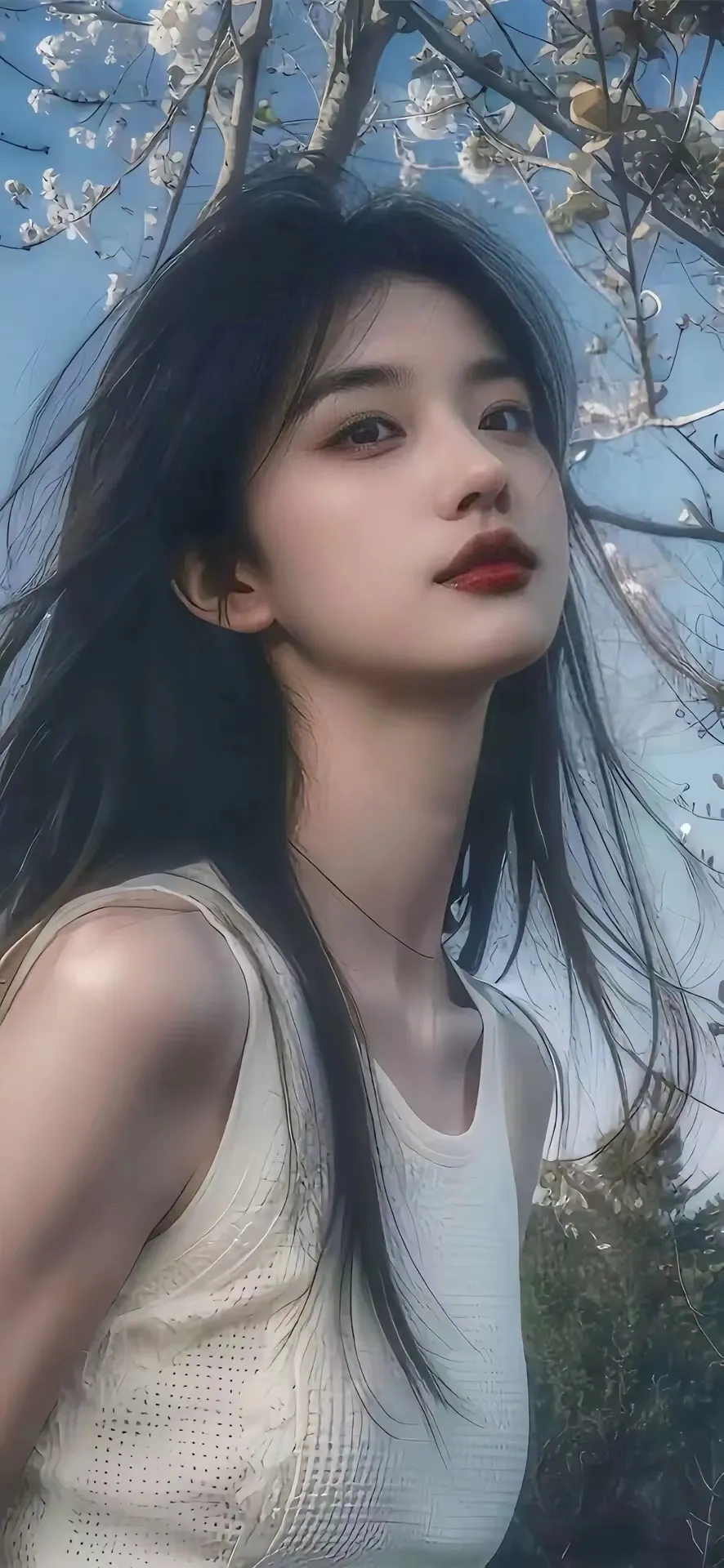 手机壁纸美女壁纸汉服美人图鉴_美女照片侧脸好看头像
