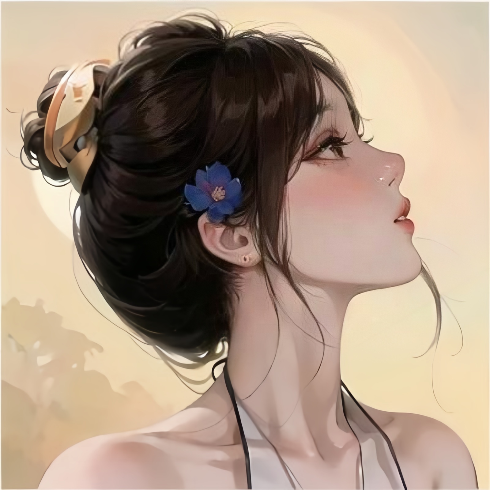 大家平时幻想的网咖做爱动漫来了美女头像背影