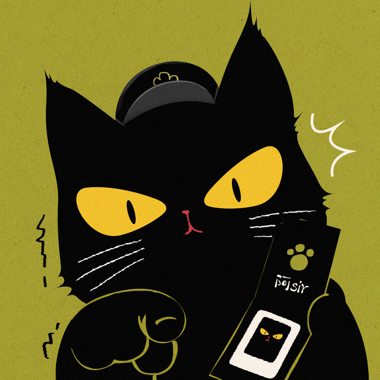 猫咪可爱感插画头像_美女头像真人头像