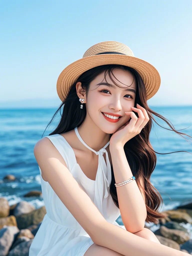 清纯美女背心唯美高清真实皮肤质感_美女照片游泳卡通