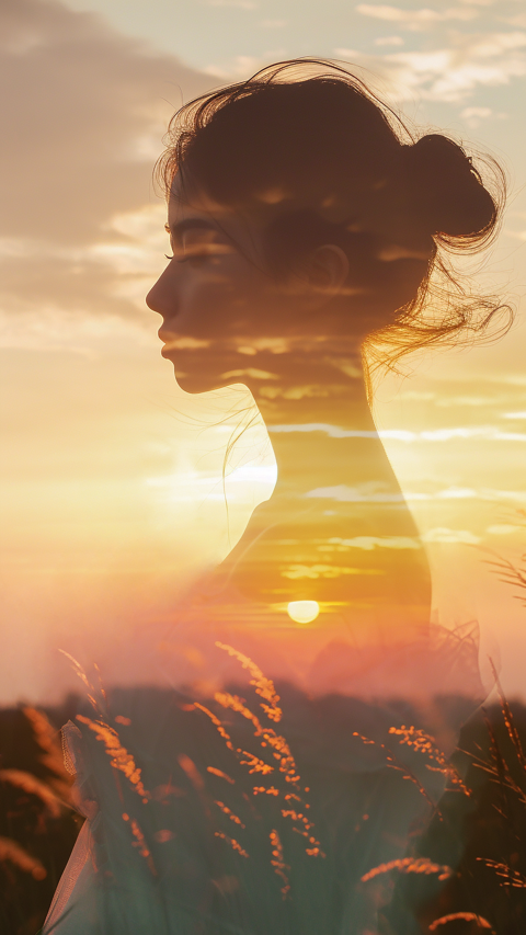 三八妇女节唯美感女性背影大裙摆背景_美女照片