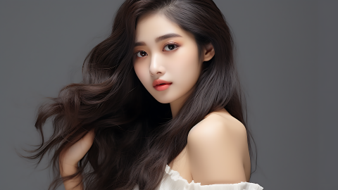 一幅带着灿烂笑容的迷人金发女郎的肖像穿白色毛衣的女孩_美女头像真人