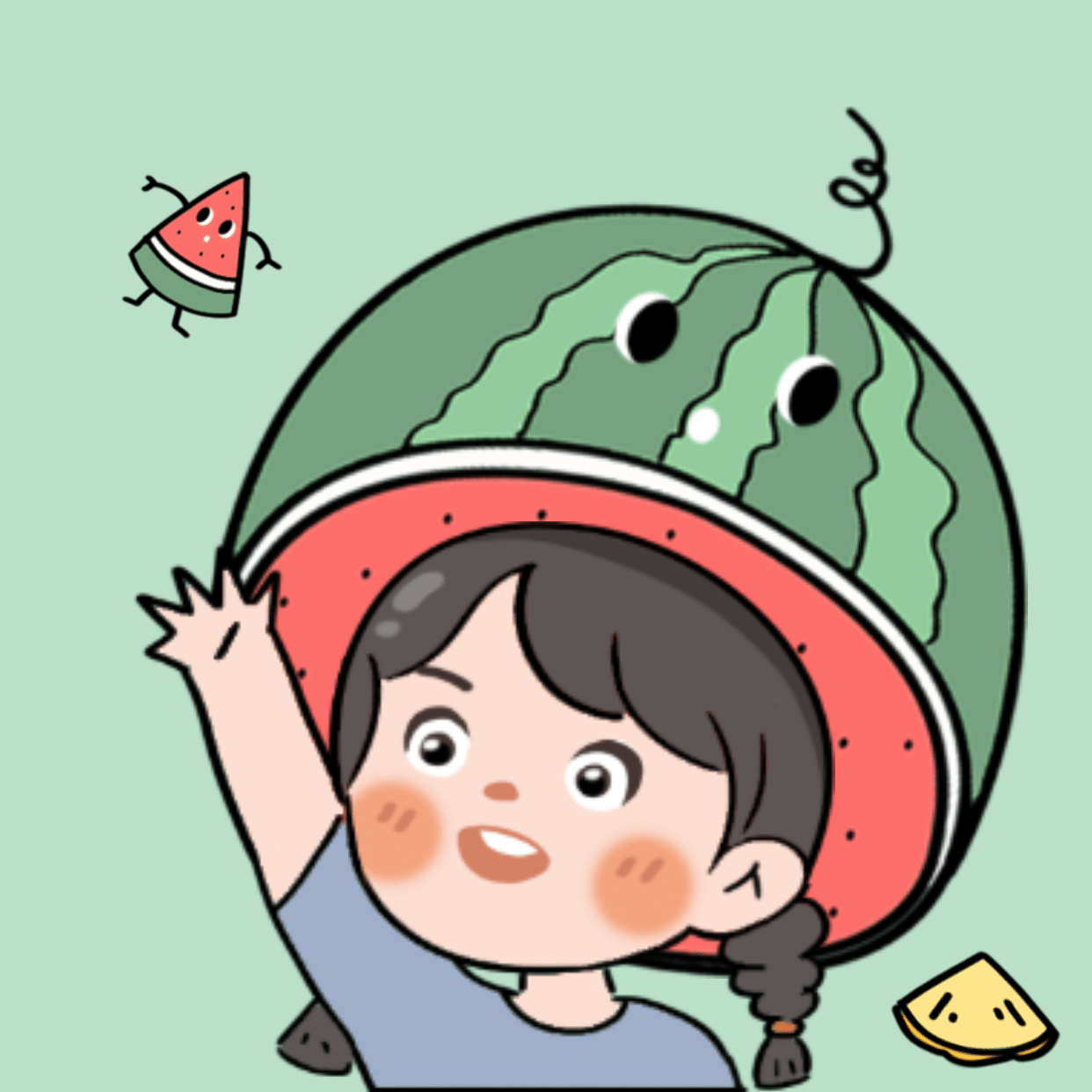 卡通情侣元素_美女自拍