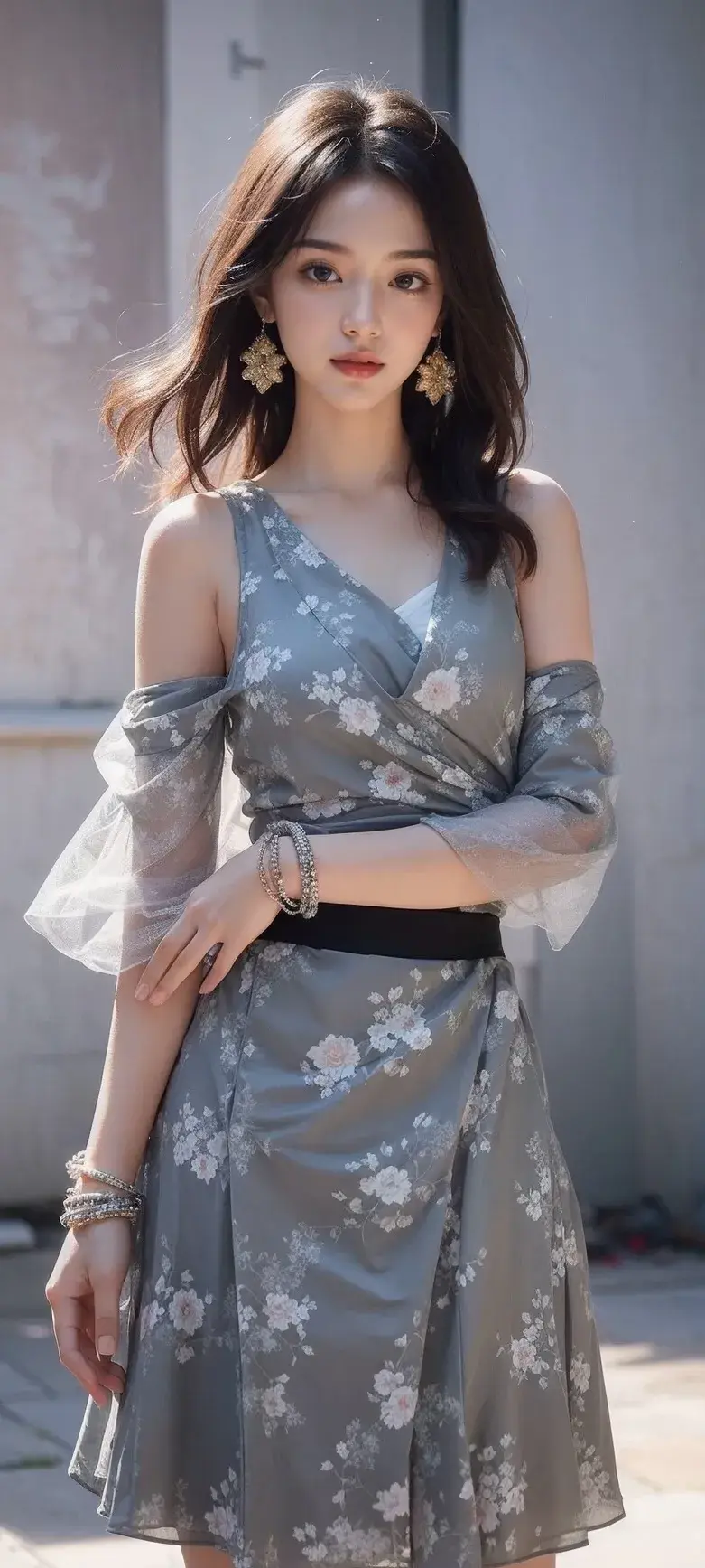 春分清新感卡通水彩插画背景_美女头像