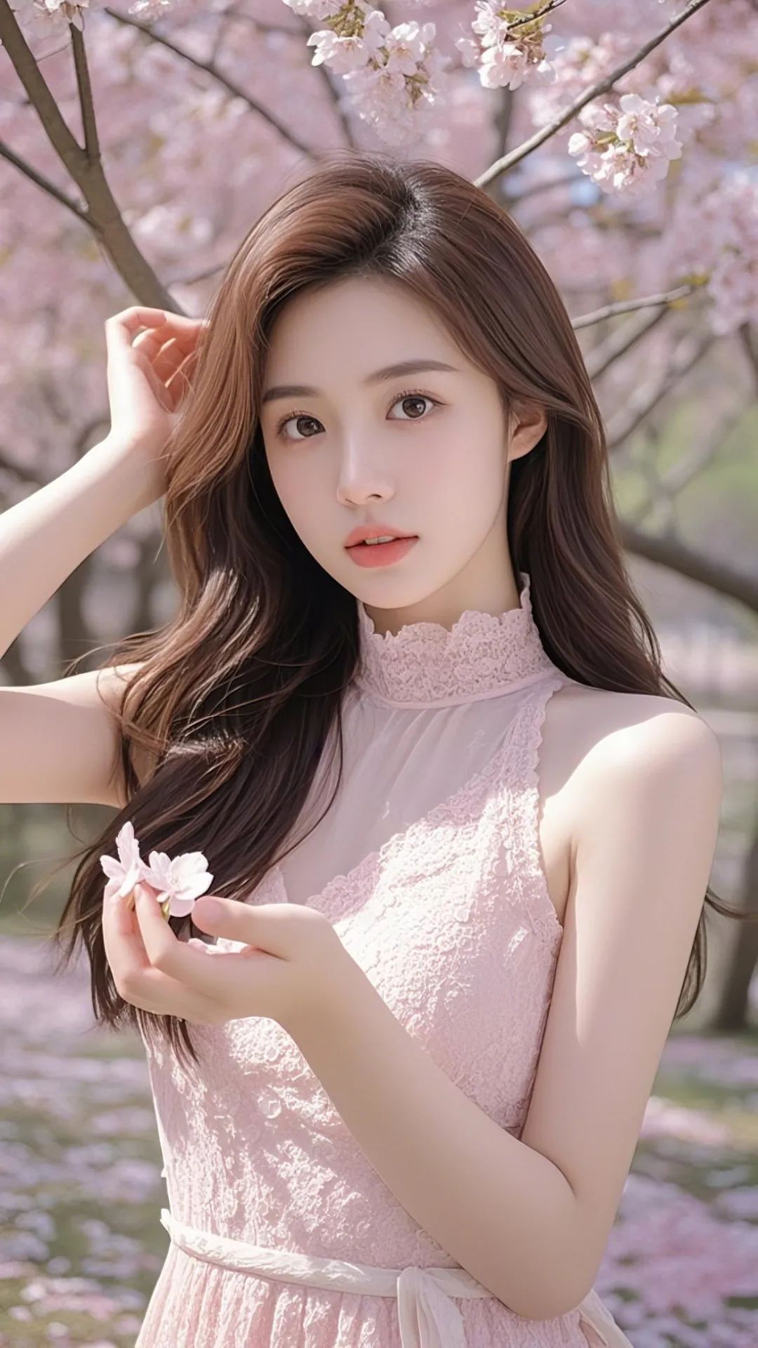 绘画可爱清纯美女白色衣服鲜花漂亮美女壁纸_美女照片