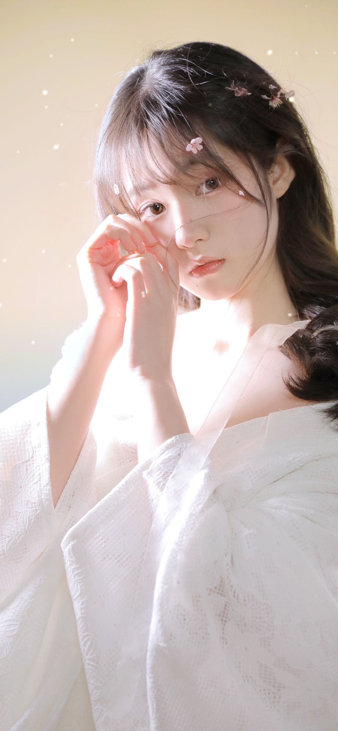唯美实景插画电脑桌面分区壁纸_美女头像真实
